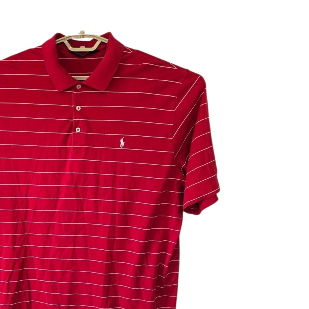 Ralph Lauren Polo‎ Golf Size XL Crimson Tide Red Striped Pima Cotton Polo Shirt